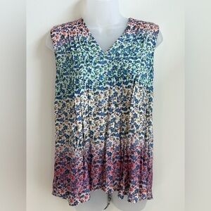 Anthropologie Maeve Floral V-Neck Blouse